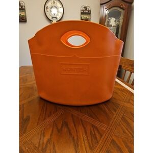 Hunter  Large Orange Rubber‎ Tote Shopper Waterproof Beach Bag 19x8x15